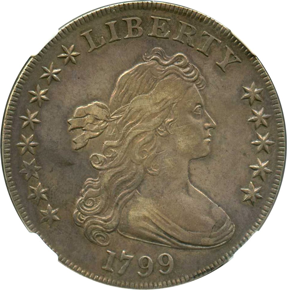 image for: 1799 $1 NGC XF45 (8x5 Stars, BB-159, B-23)