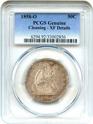 image for: 1858-O 50c PCGS Genuine XF Details (Cleaning)