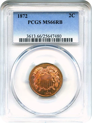 image for: 1872 2c PCGS MS66 RB