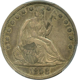 image for: 1858-S 50c PCGS XF40