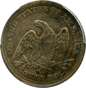 image for: 1855-S 25c PCGS VF35 (Arrows)