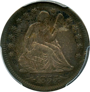 image for: 1855-S 25c PCGS VF35 (Arrows)