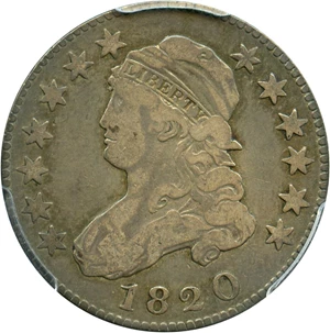 image for: 1820 25c PCGS/CAC F15 (Large 0)