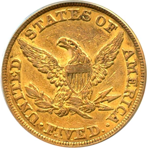 image for: 1857 $5 PCGS AU50