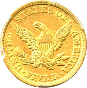image for: 1851 $5 PCGS AU53
