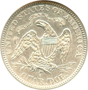 image for: 1873-S 25c NGC AU55 (Arrows)