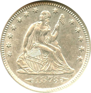 image for: 1873-S 25c NGC AU55 (Arrows)