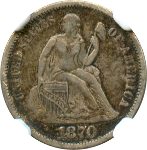 image for: 1870-S 10c NGC VF35
