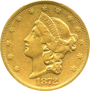image for: 1872-S $20 PCGS XF45 - No Reserve!