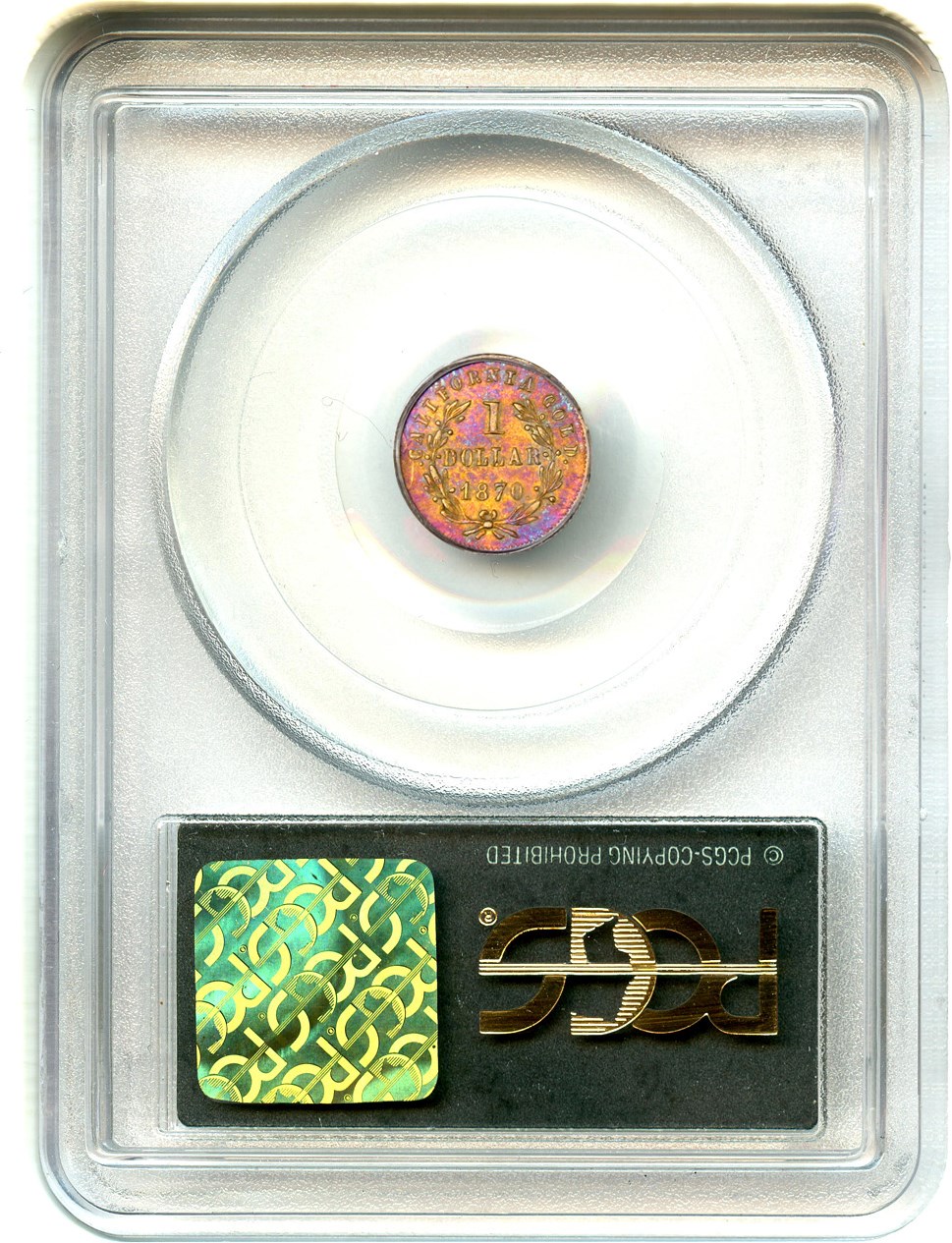 image for: 1870 Cal. Gold $1 PCGS AU53 (BG-1205, OGH)