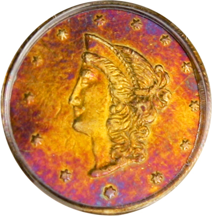 image for: 1870 Cal. Gold $1 PCGS AU53 (BG-1205, OGH)