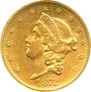 image for: 1872-S $20 PCGS AU55 - No Reserve!