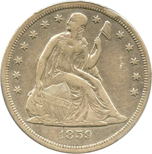 image for: 1859-S $1 PCGS VF30