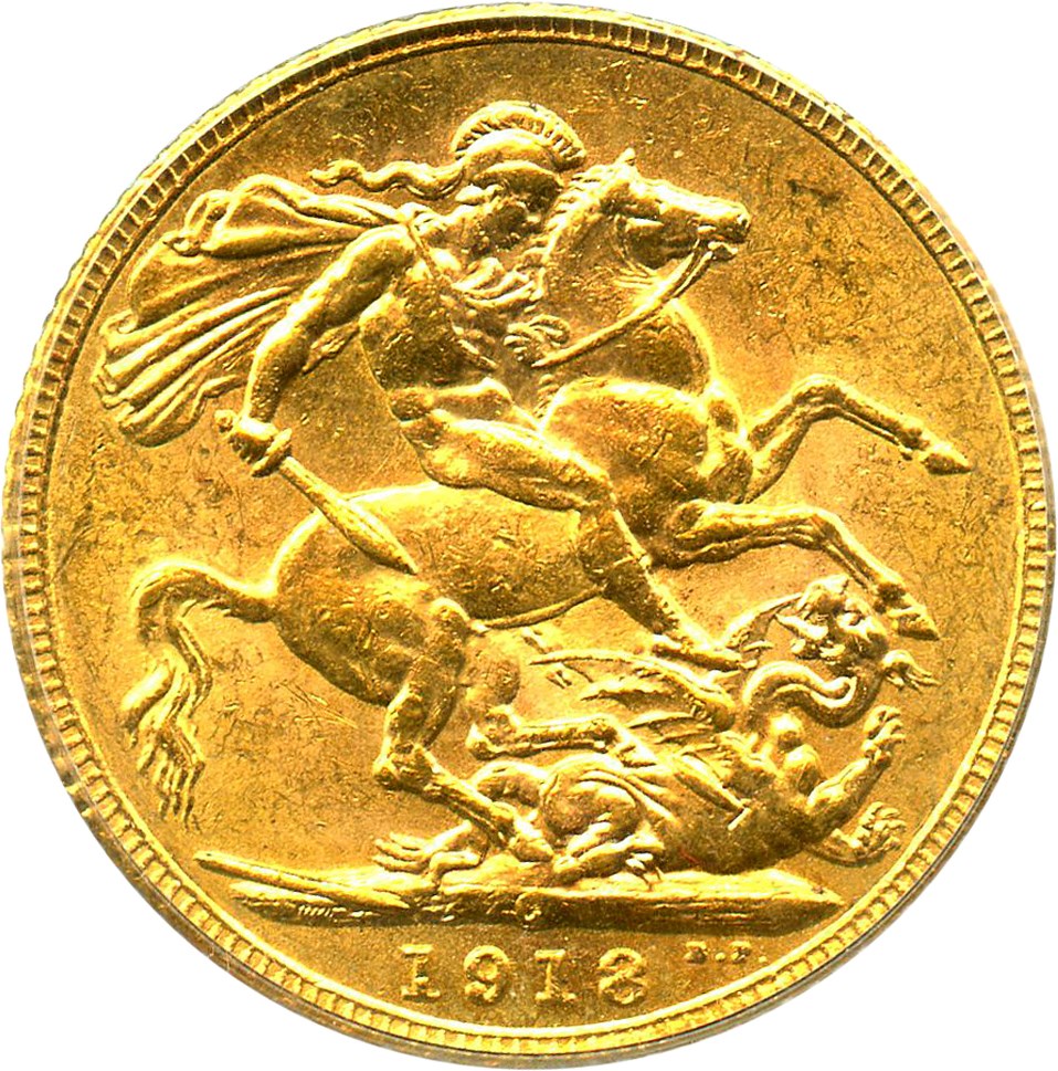 image for: Canada: 1918-C Gold Sovereign PCGS MS62