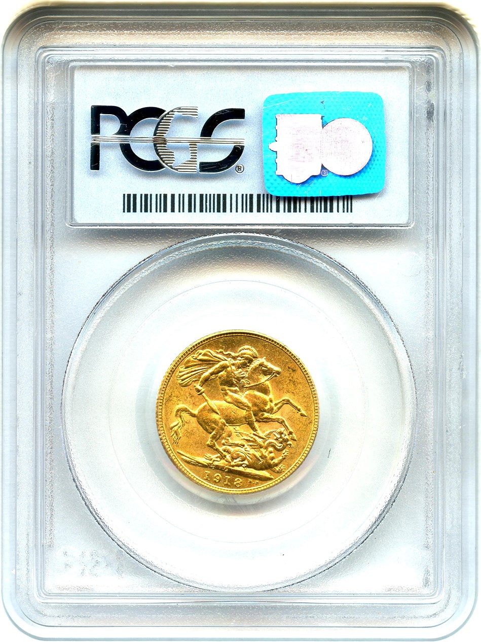 image for: Canada: 1918-C Gold Sovereign PCGS MS62