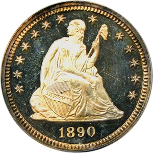 image for: 1890 25c PCGS Proof 64 DCAM