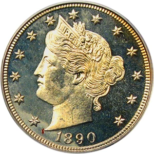 image for: 1890 5c PCGS Proof 65 CAM