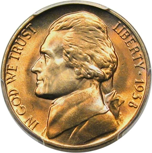 image for: 1938-D Jefferson 5c PCGS MS66 FS