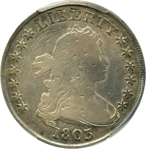 image for: 1803 $1 PCGS Genuine VG Details (Damage, Large 3)