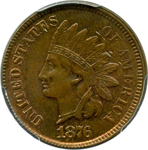 image for: 1876 1c PCGS Genuine UNC Details (Damage)