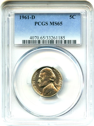 image for: 1961-D 5c PCGS MS65 - No Reserve!