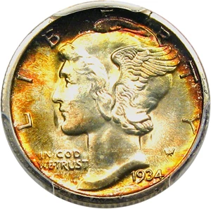 image for: 1934-D 10c PCGS MS66