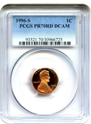 image for: 1996-S 1c PCGS Proof 70 RD DCAM