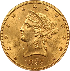 image for: 1899-S $10 PCGS/CAC MS62