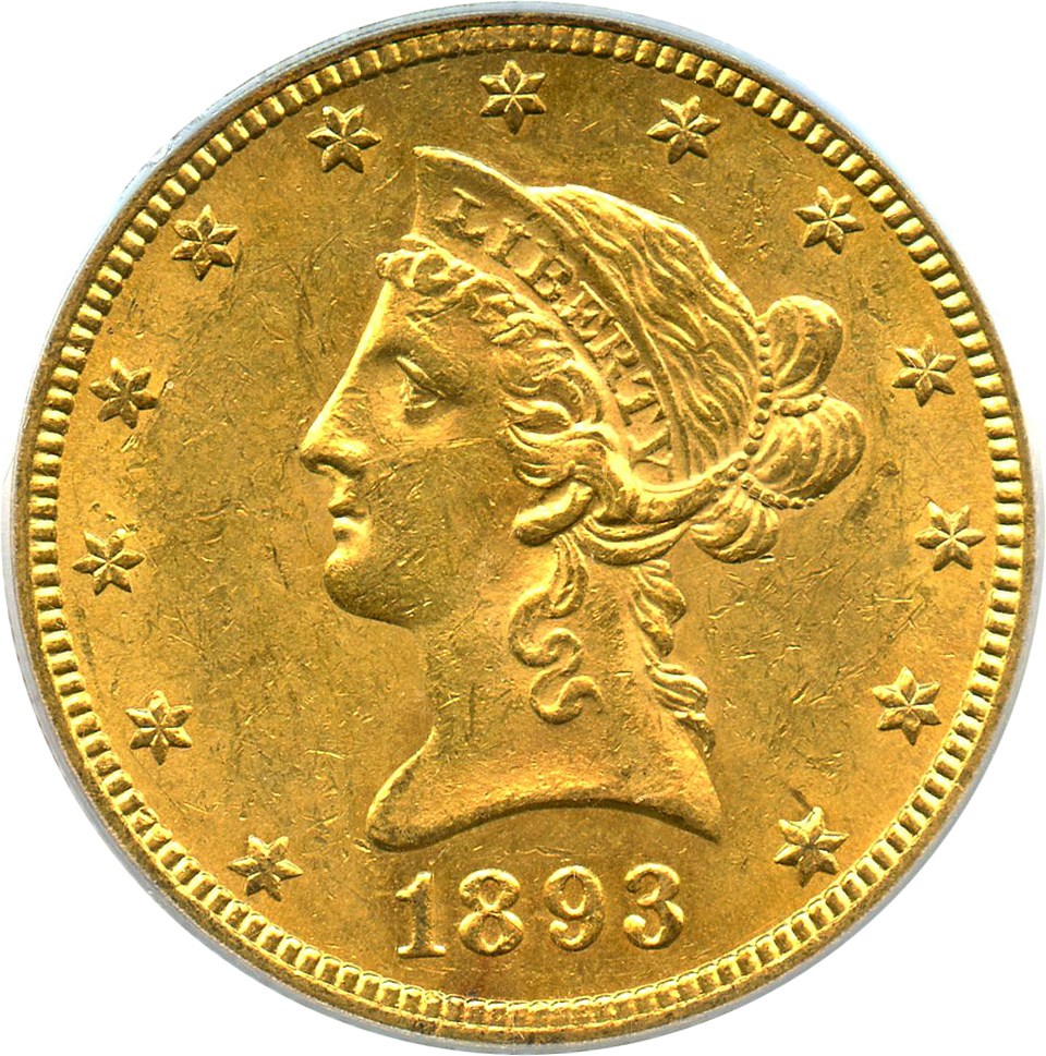 image for: 1893-S $10 PCGS/CAC MS62
