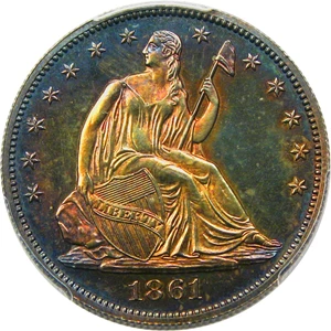 image for: 1861 50c PCGS/CAC Proof 64