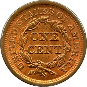 image for: 1857 1c PCGS/CAC MS64 RB (Large Date)