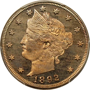 image for: 1892 5c PCGS Proof 65 CAM
