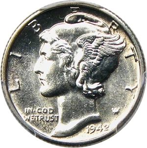 image for: 1942/1-D 10c PCGS MS62 FB