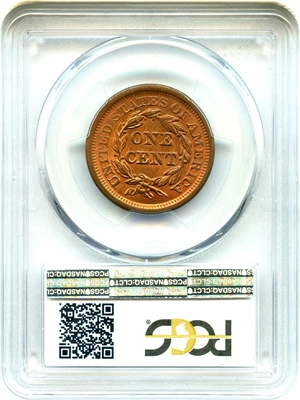 image for: 1857 1c PCGS/CAC MS64 RB (Large Date)