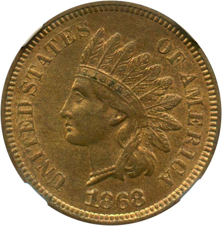 image for: 1868 1c NGC/CAC MS64 RB