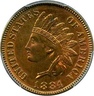 image for: 1884 1c PCGS/CAC MS64 RB