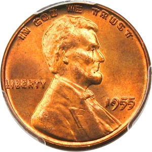 image for: 1955/1955 1c PCGS/CAC MS64+ RD (Doubled Die)