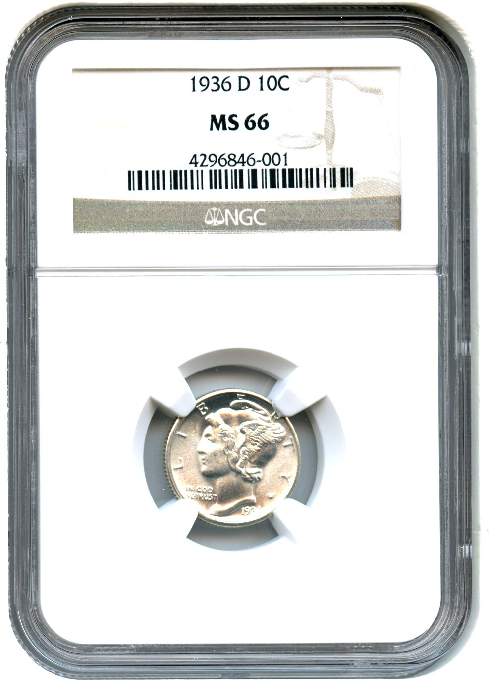 image for: 1936-D 10c NGC MS66