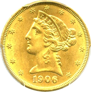 image for: 1906 $5 PCGS MS64 - No Reserve!