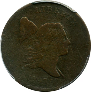 image for: 1797 1/2c PCGS Genuine VG Details (Damage, 1 Above 1)