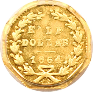 image for: 1864 Cal. Gold 50c PCGS AU53 (BG-917)