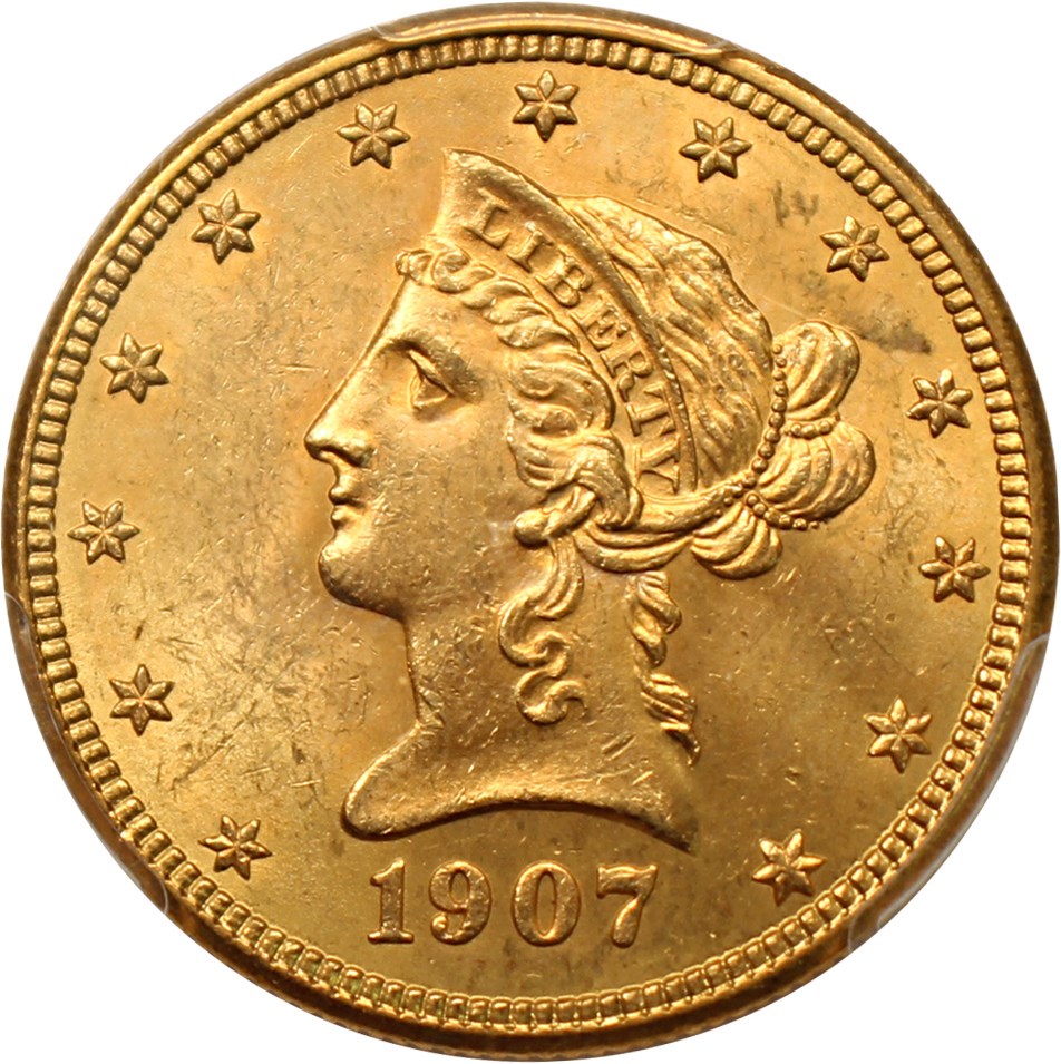 image for: 1907-D $10 PCGS MS64