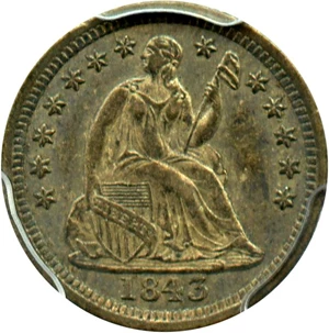 image for: 1843 H10c PCGS/CAC AU53