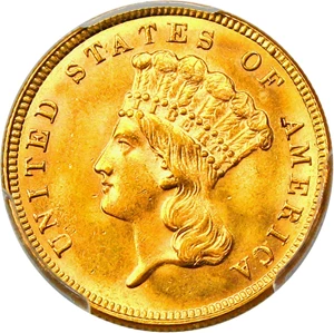 image for: 1887 $3 PCGS MS64