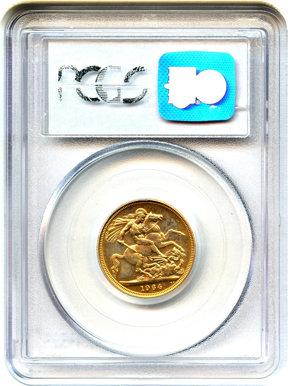 image for: Great Britain: 1964 Gold Sovereign PCGS MS64 (KM-908)