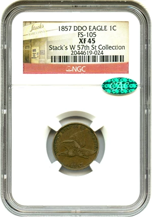 image for: 1857 Flying Eagle 1c NGC/CAC XF45 (Doubled Die Obverse, FS-105)