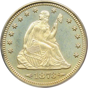 image for: 1873 25c PCGS Proof 64 (Arrows, OGH)