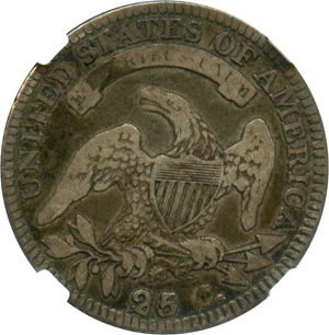 image for: 1828 25c NGC/CAC VG-8 (25/50c, B-3)