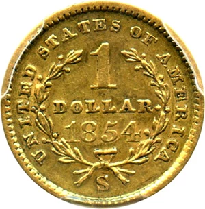 image for: 1854-S G$1 PCGS AU55 (Type 1)