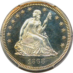 image for: 1868 25c PCGS Proof 62